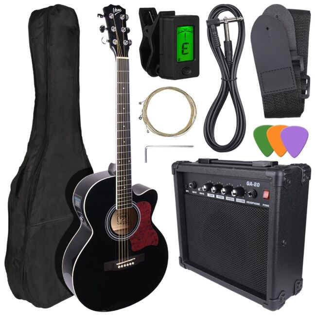 V-TONE EAG SET BK elektroakustiskā ģitāra