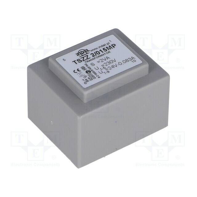 INDEL Transformer: encapsulated; 2VA; 230VAC; 24V