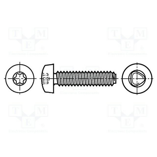 BOSSARD Screw; for metal; 5x20; Head: