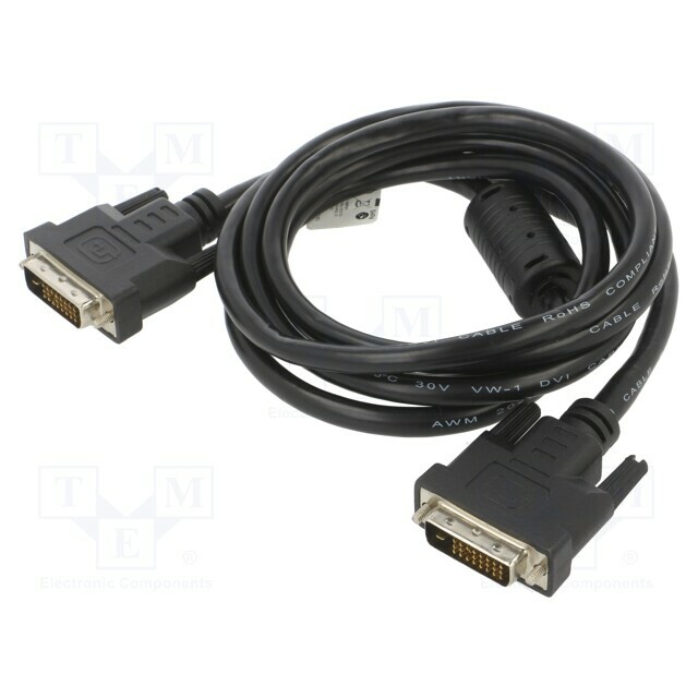 LANBERG Cable; DVI-D (24+1) plug,both