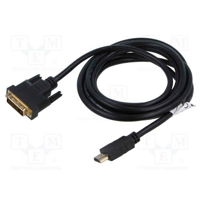 LANBERG Cable; DVI-D (24+1) plug,HDMI