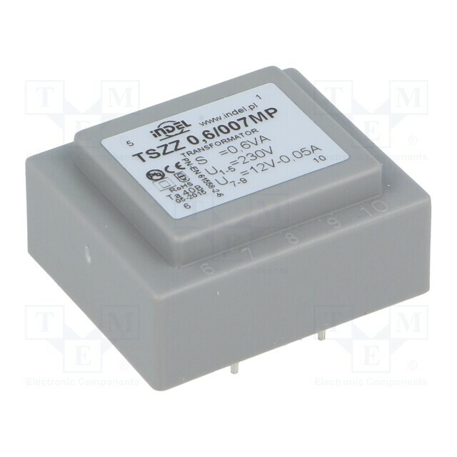 INDEL Transformer: encapsulated; 0.6VA; 230VAC