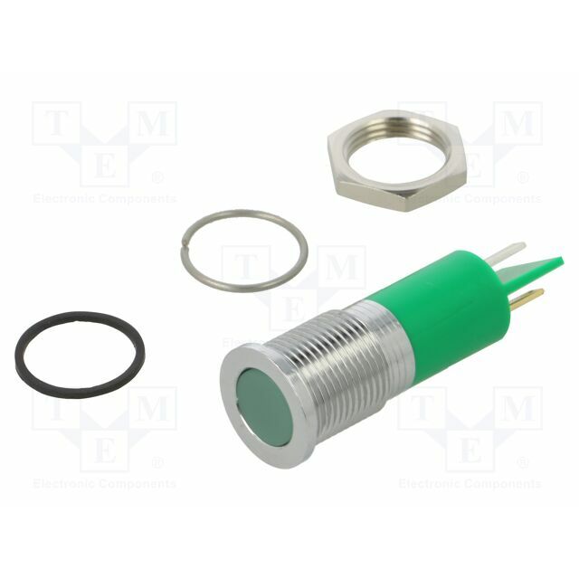 APEM Indicator: LED; flat; green; Ø14mm