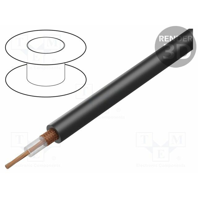 Wire: coaxial; RG213/U; stranded; Cu; PVC