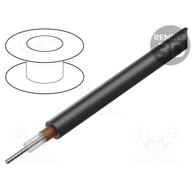 Wire: coaxial; RG62A/U; wire; CCS; PVC