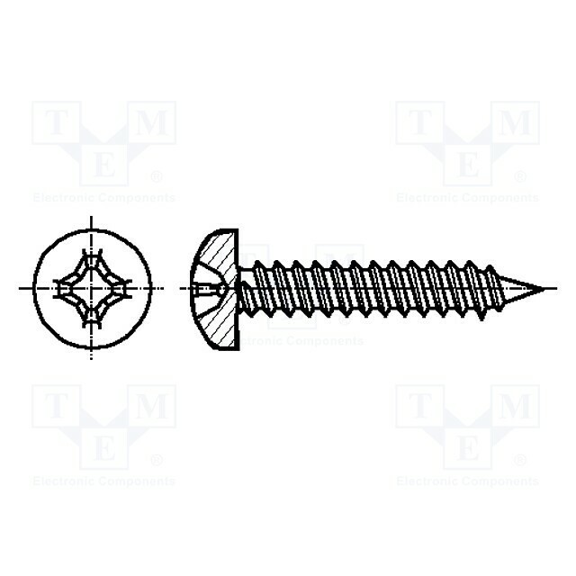BOSSARD Screw; 3.5x25; Head: cheese