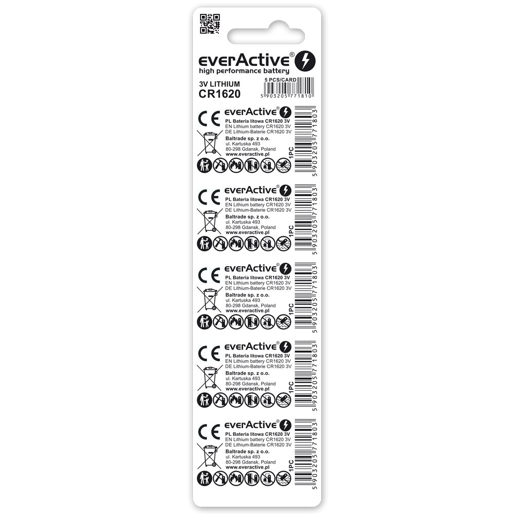 Lithium battery mini everActive CR1620 5