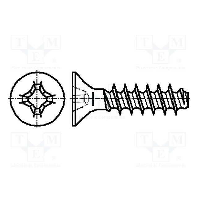 BOSSARD Screw; for plastic; 2.5x10