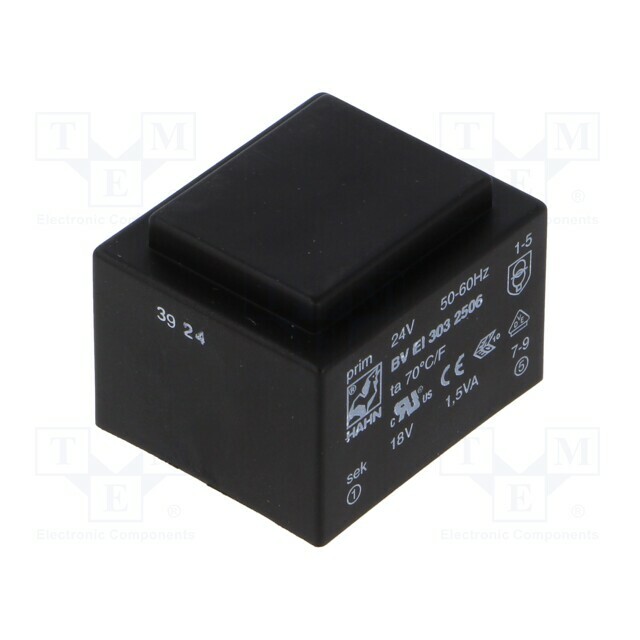 HAHN Transformer: encapsulated; 1.5VA; 24VAC