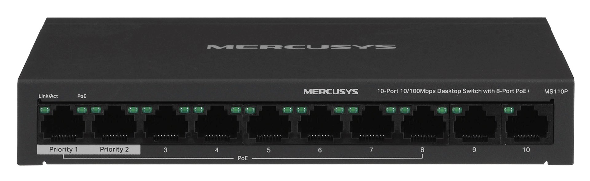 Slēdzis Mercusys MS110P 10 Porti 10/100Mbps