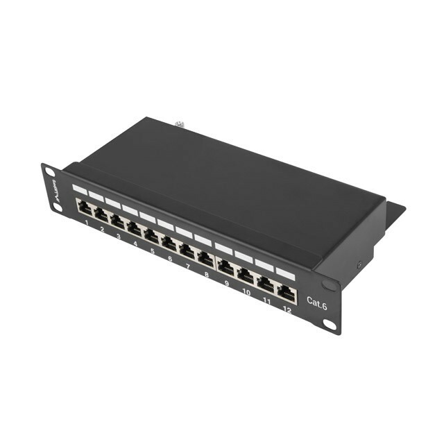 LANBERG Patch panel; RACK; black; RJ45