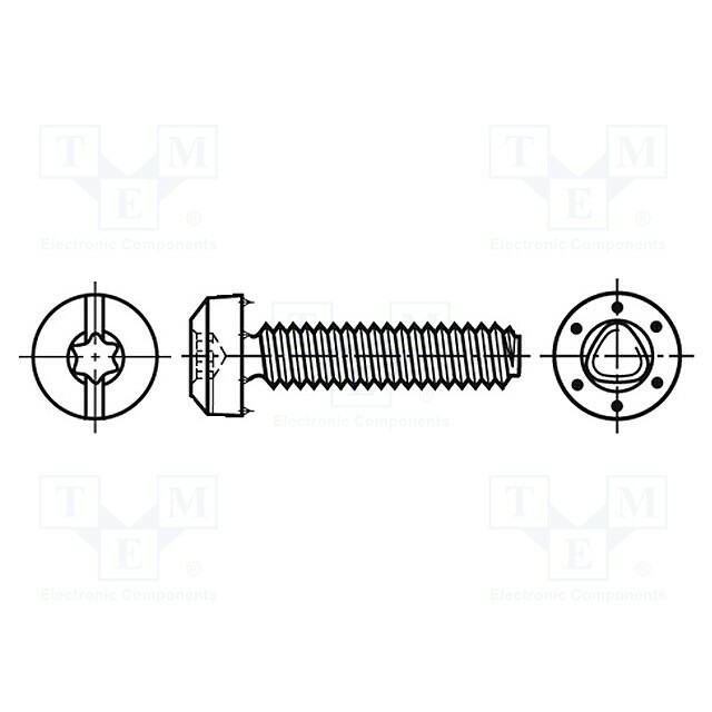 BOSSARD Screw; for metal; 3x6; Head: