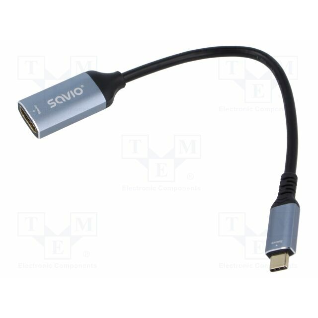 SAVIO Adapter; HDMI socket,USB C