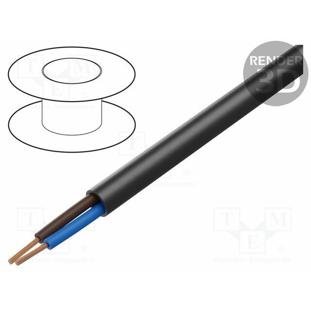 HELU Wire; H05RR-F; 2x1.5mm2; stranded