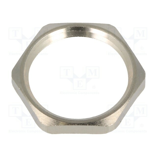 Nut; with earthing; PG11; brass; Thk: