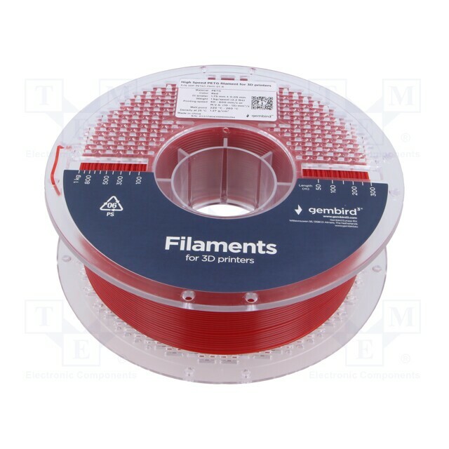 GEMBIRD Filament: PET-G; 1.75mm; red