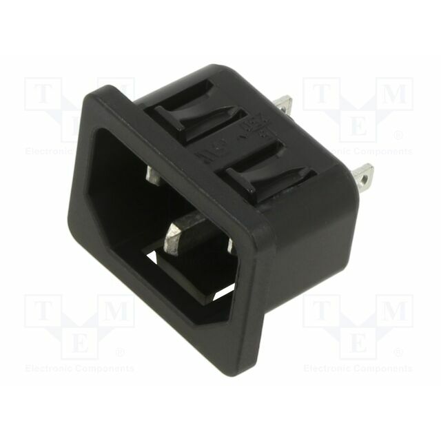 SCHURTER Connector: AC supply; socket; male
