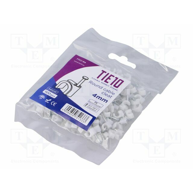 TIE10 Holder; natural; on round cable