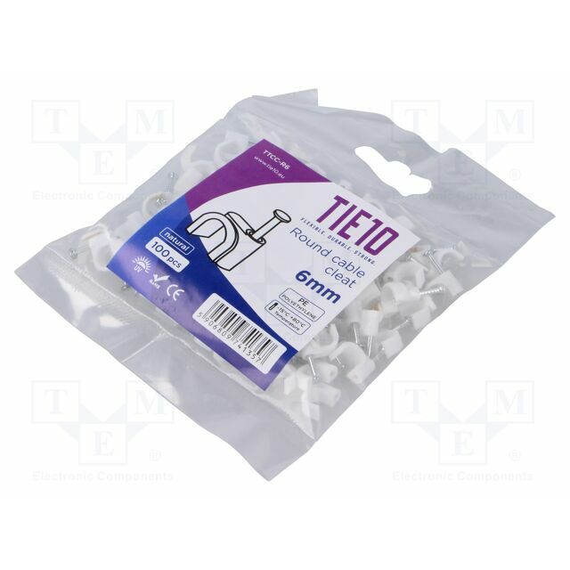 TIE10 Holder; natural; on round cable