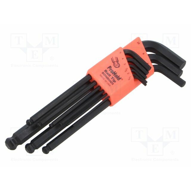 Wrench: hex key-set; spherical; long; ProHold®