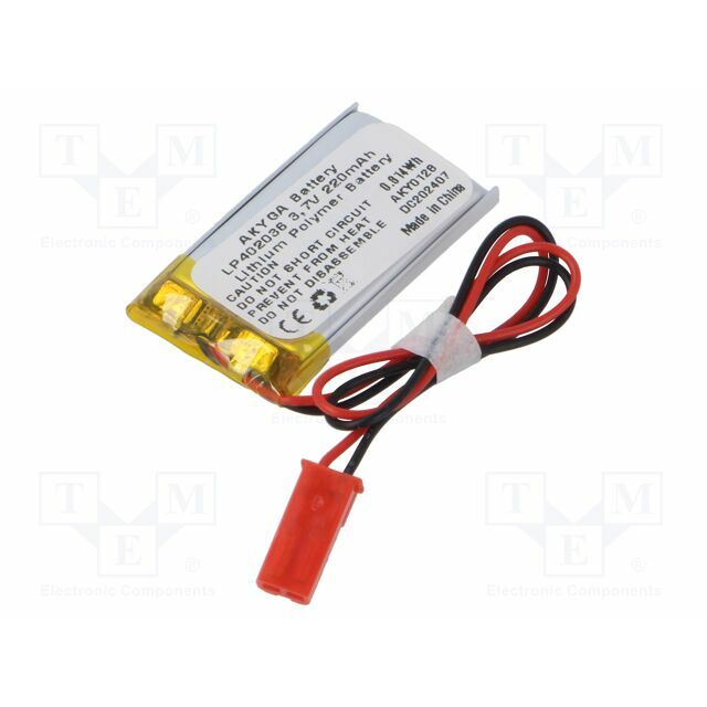 AKYGA BATTERY Re-battery: Li-Po; 220mAh; 3
