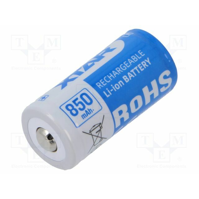 Re-battery: Li-Ion; 16340; 850mAh; 3.6V