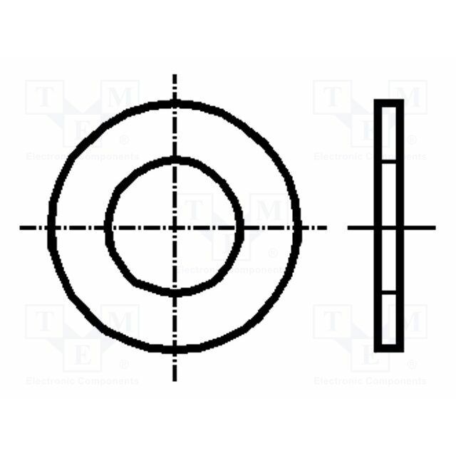 BOSSARD Washer; round; h=2mm; M10; D=22mm