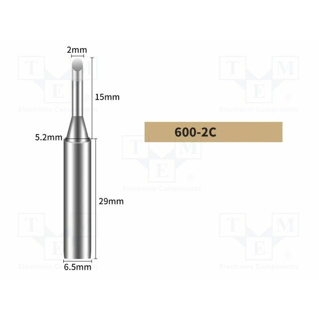 BAKON Tip; hoof; 2mm; for soldering