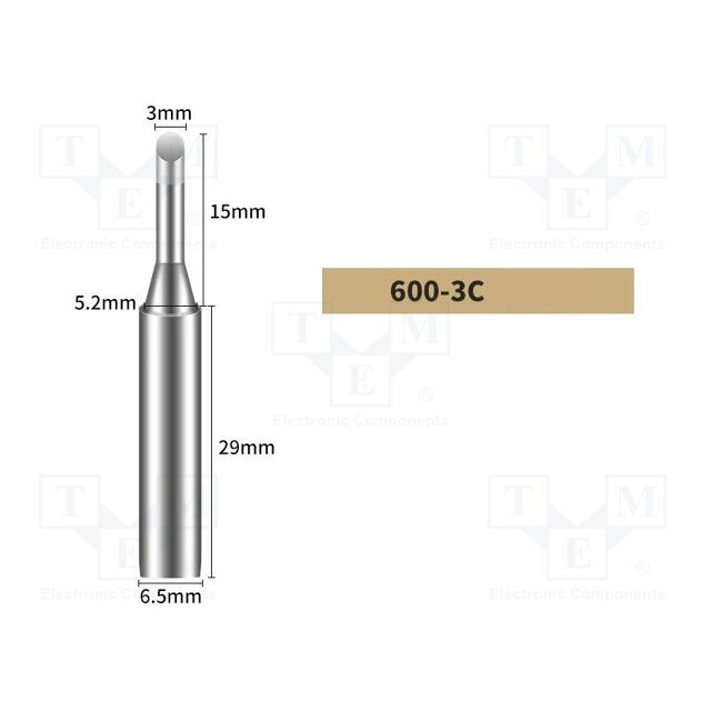 BAKON Tip; hoof; 3mm; for soldering