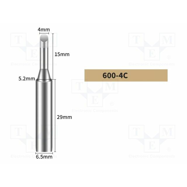 BAKON Tip; hoof; 4mm; for soldering