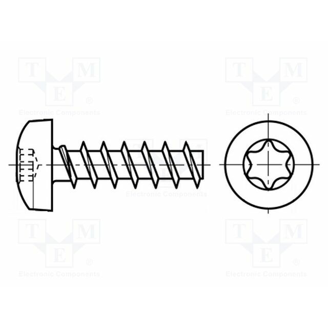 BOSSARD Screw; 2.2x16; Head: cheese