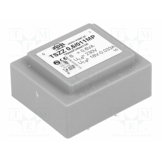 INDEL Transformer: encapsulated; 0.6VA; 230VAC