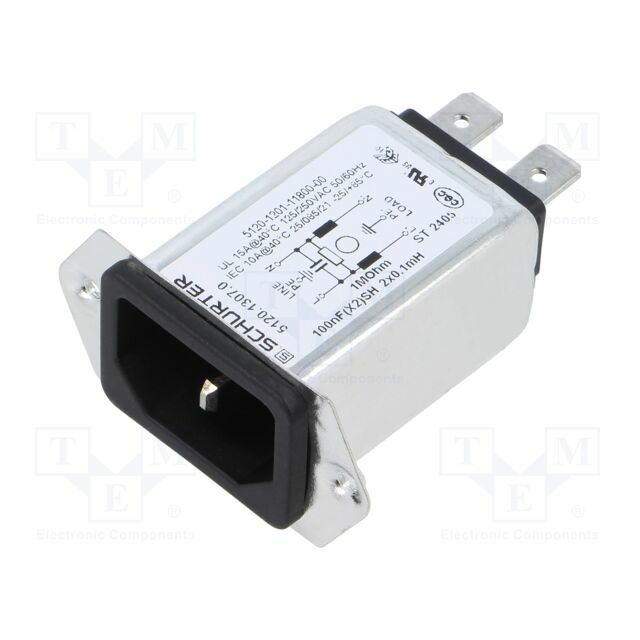 SCHURTER Connector: AC supply; socket; male