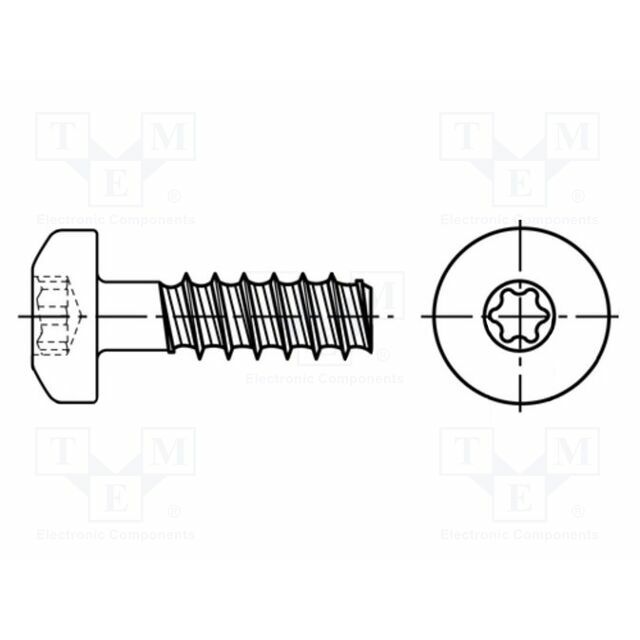 BOSSARD Screw; for plastic; 2.5x8