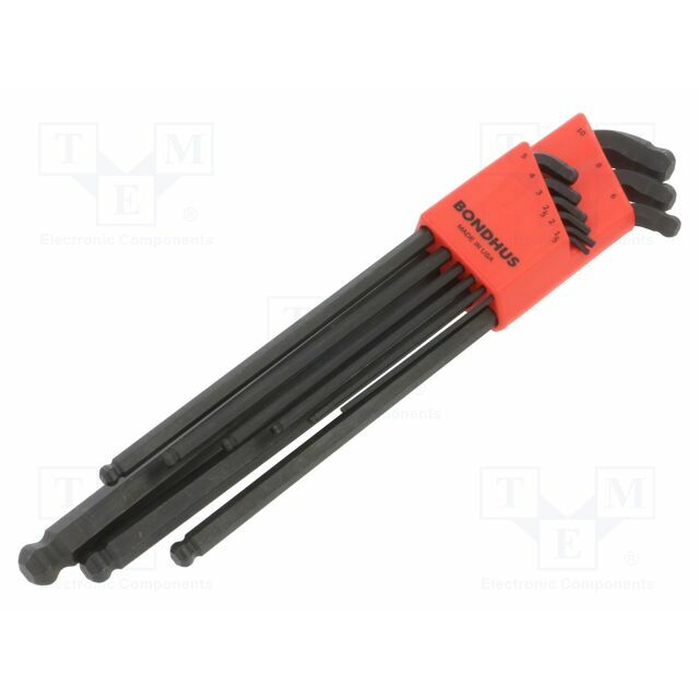 Wrench: hex key-set; spherical; long; 9pcs
