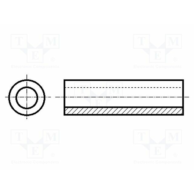 FIX&FASTEN Spacer sleeve; cylindrical; polyamide; L: