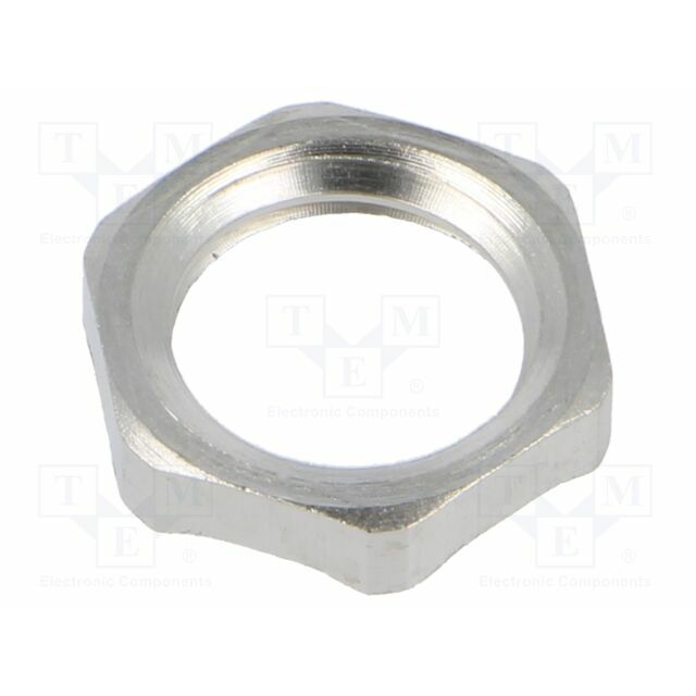 Nut; with earthing; M12; brass; 15mm