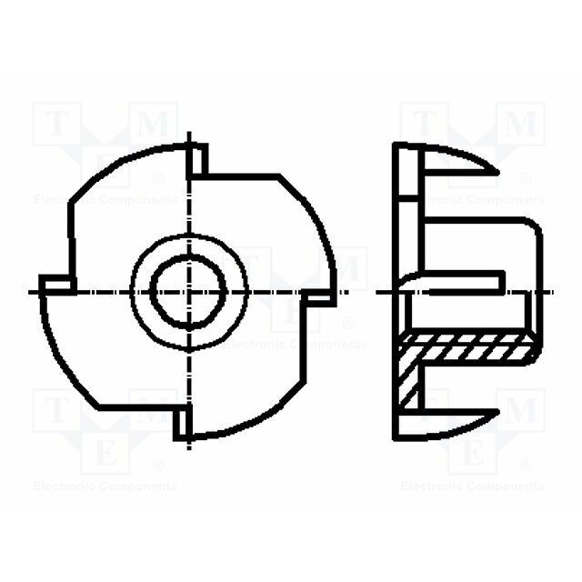 BOSSARD Nut; tee nut; M6; 1