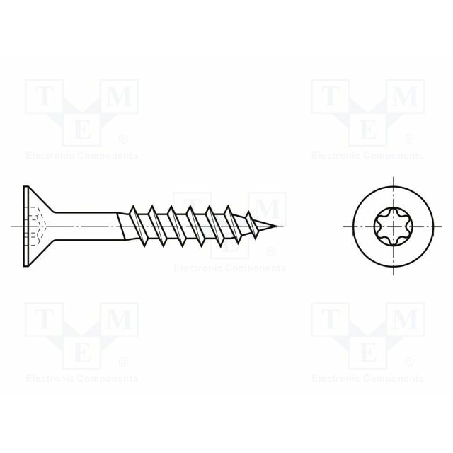 BOSSARD Screw; for wood; 6x60; Head:
