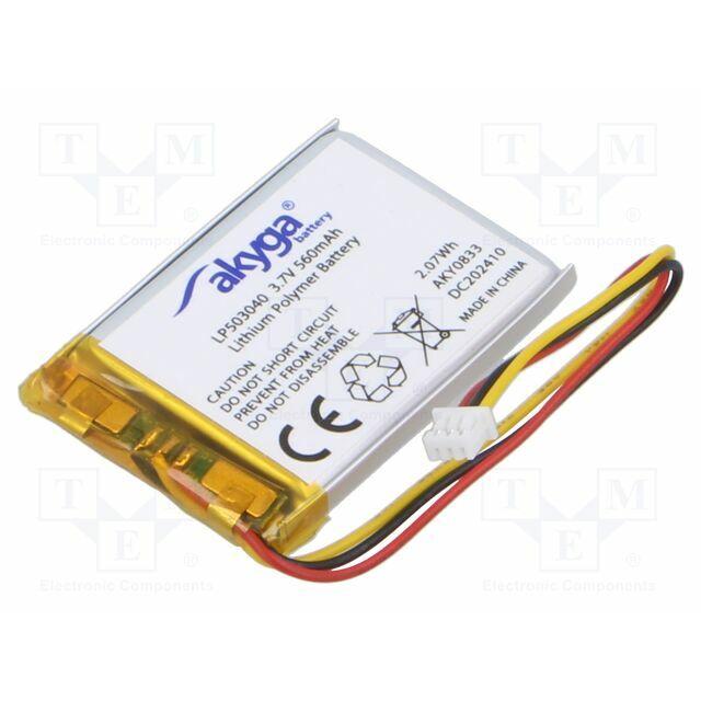 AKYGA BATTERY Re-battery: Li-Po; 560mAh; 3
