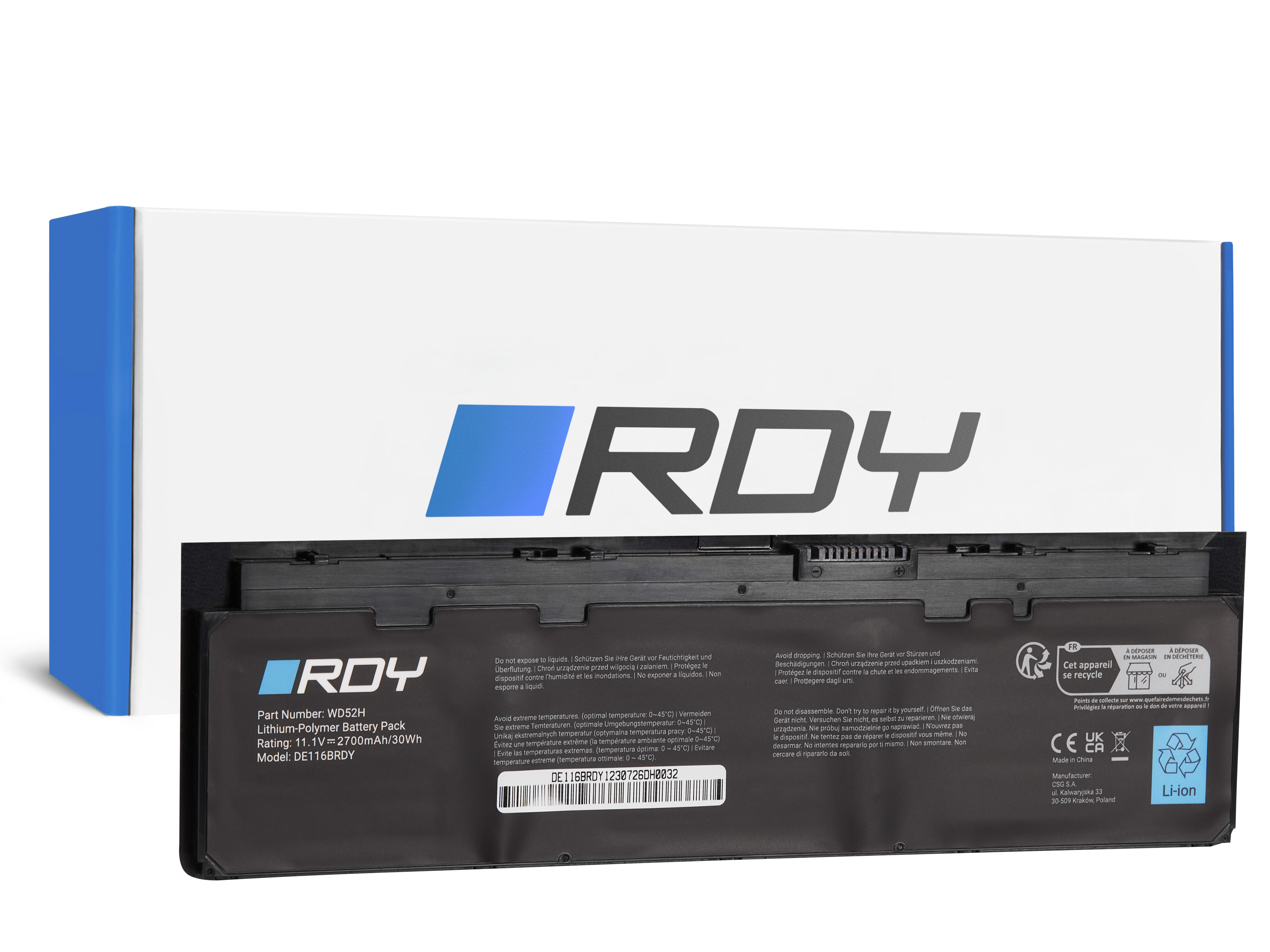 RDY Laptop Battery WD52H GVD76 for