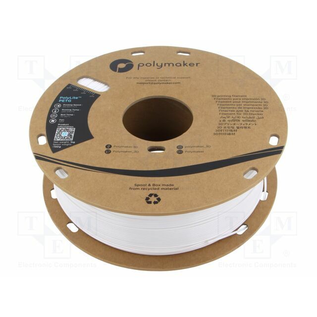 POLYMAKER Filament: PET-G; 1.75mm; white