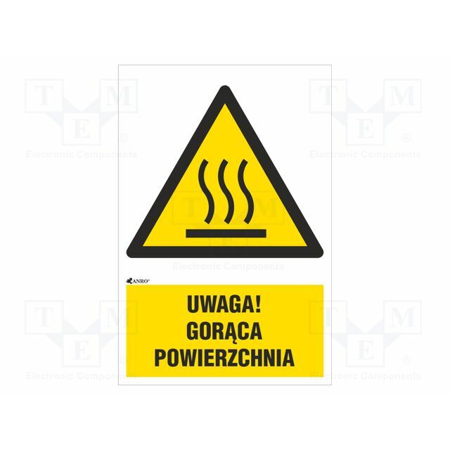 ANRO Safety sign; warning; self-adhesive folie