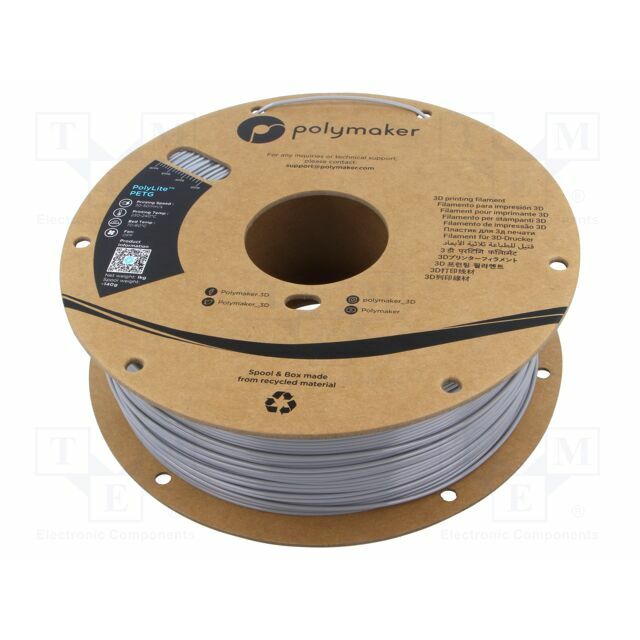 POLYMAKER Filament: PET-G; 1.75mm; grey