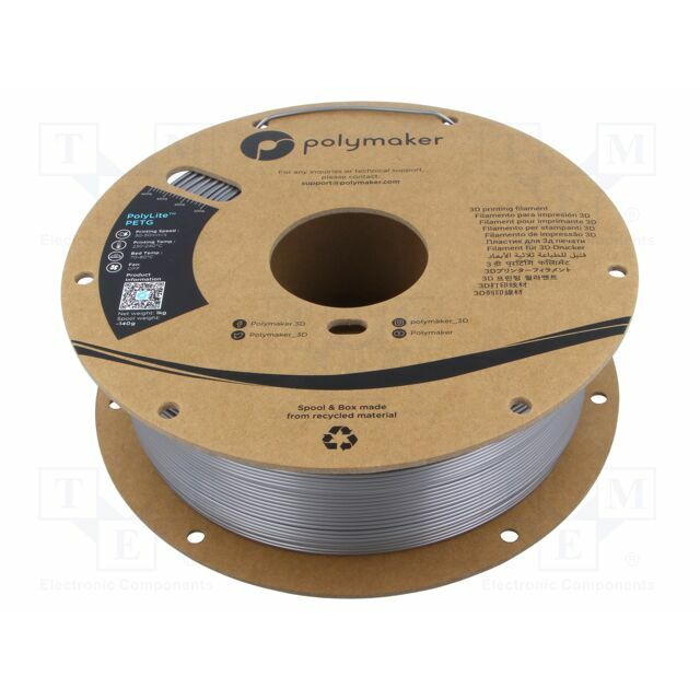 POLYMAKER Filament: PET-G; 1.75mm; silver