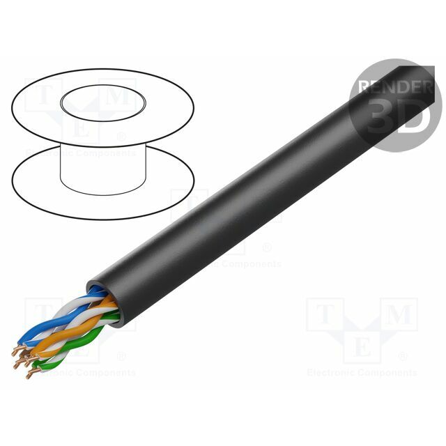 DIGITUS Wire; U/UTP; Cat 5e; 4x2x24AWG