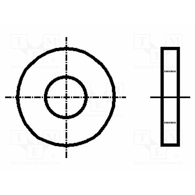 BOSSARD Washer; round; M10; D=25mm; h=2mm