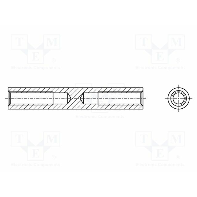HARWIN Screwed spacer sleeve; 6mm; Int