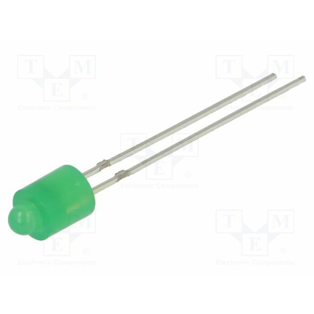 OPTOSUPPLY LED; green; 3mm; 150mcd; 60°