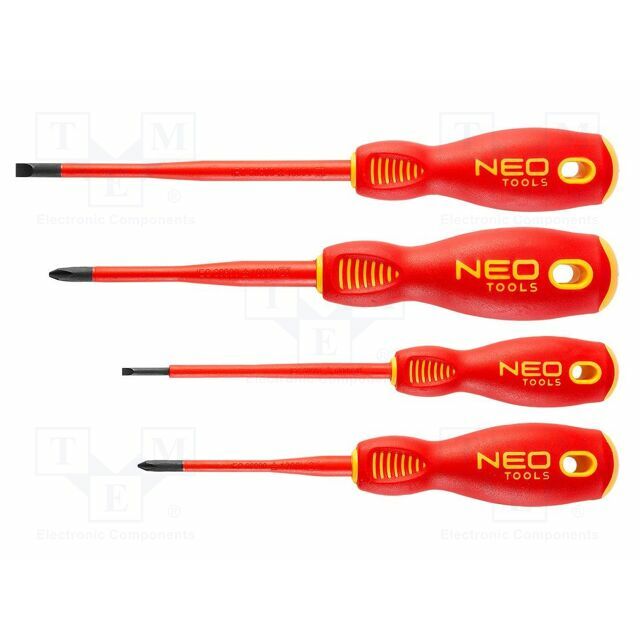 NEO TOOLS Screwdriver: insulated-set; insulated,slim
